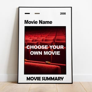 Custom Movie Poster, Custom Poster Print, Personalized Movie Poster, Customize Movie Poster, Personalized Movie Print