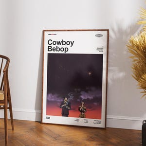 Cowboy Bebop Movie Poster: Minimalist Mid-Century Modern Art Print