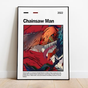 Chainsaw Man Poster, Chainsaw Poster, Chainsaw Print, Movie Poster, Minimalist Art, Anime Poster, Wall Decor