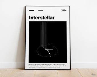 Interstellar Movie Poster: Minimalist Mid-Century Art Print