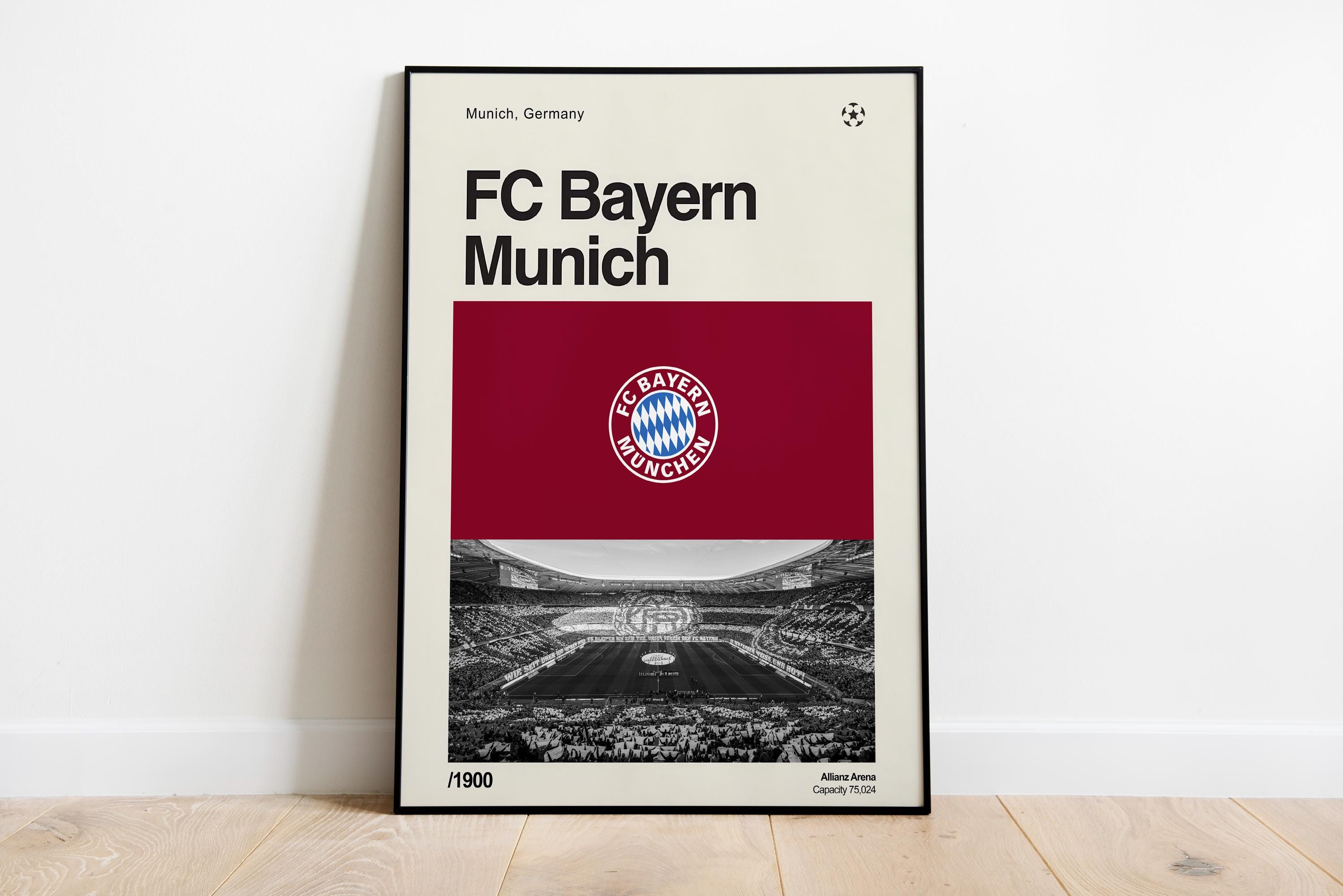 F.C. バイエルン・ミュンヘン　アートポスター A4版　6枚セット Bayern Munich Poster - Etsy