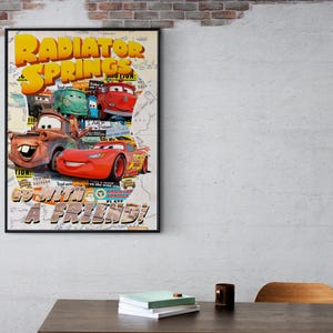 Cars Poster | Cartoon Posters | Animation Posters | Movie Posters | Kids Room Deco | Lightning McQueen | Wall Decor | Cars Movie Posters