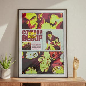 Cowboy Bebop Movie Poster: Minimalist Mid-Century Modern Art Print
