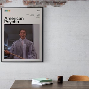 American Psycho Movie Poster: Minimalist Mid-Century Art
