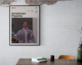 American Psycho Movie Poster: Minimalist Mid-Century Art