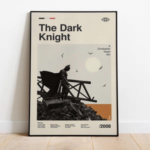 Póster de El Caballero de la Noche, Impresión de El Caballero de la Noche, Póster Retro, Arte Minimalista, Póster Vintage, Póster de Película