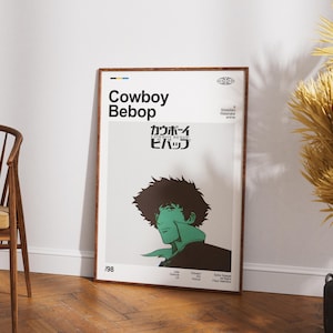 Cowboy Bebop Movie Poster: Minimalist Mid-Century Modern Art Print