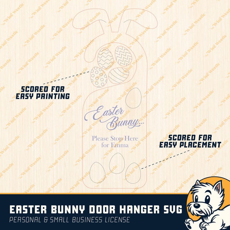 Easter Bunny Door Hanger Laser Cut File – Easter Glowforge File ...