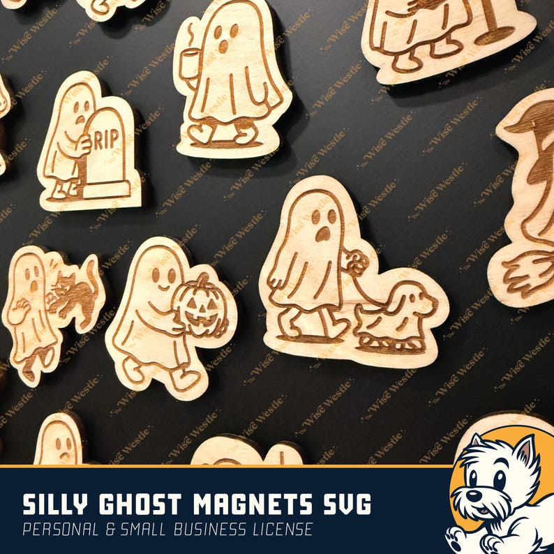 Ghost Magnets Silly Ghost Magnet SVG Bundle | 16 Halloween Ghost Designs | Laser Cut ...