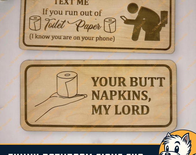 25 Funny Bathroom Sign SVG PNG Bundle, Vintage Bathroom Humor Quotes ...