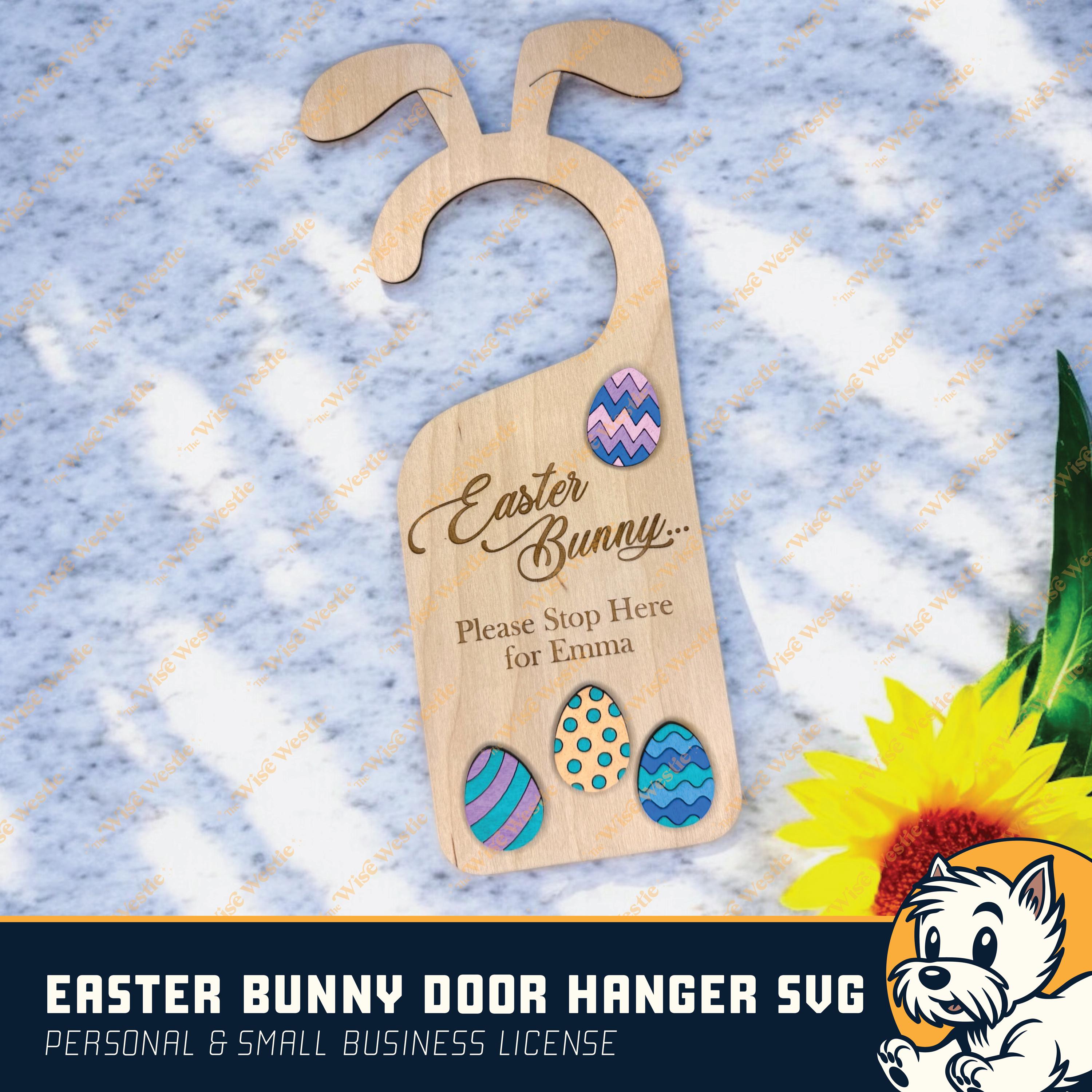 Easter Bunny Door Hanger Laser Cut File – Easter Glowforge File ...