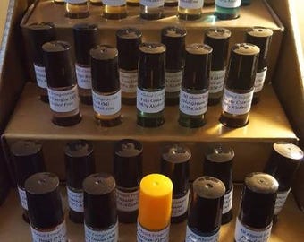 Aceites corporales perfumados totalmente naturales en roll-on; fragancias para hombres en frascos de 5 ml y 10 ml