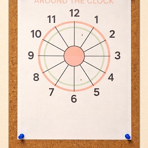 Around the Clock Dartboard Printable – Pastel Red & Green Wall Game