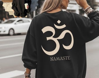 Personalisiertes Om Namaste Shirt – Custom Name Yoga Hoodie, Spiritual Mandala Sweatshirt, Yoga Gift for Women