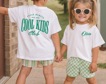 Personalized Cool Kids Club Shirt with Name – Kids T Shirt Sweatshirt Hoodie, Matching Sibling Outfit, Trendy Kids Streetwear