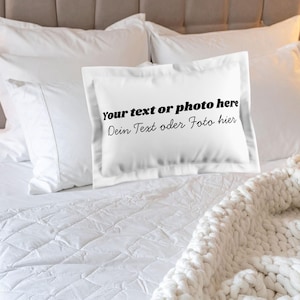Personalisierter Kissenbezug mit Foto oder Text, Kissenhülle selbst gestalten – Erinnerungskissen Geschenk – Custom Pillow Cover