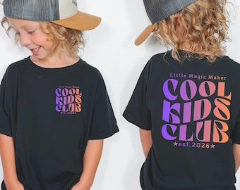 Cool Kids Club Shirt Front and Back Print, Personalized Est Year Kids Shirt, Matching Mom Outfit, Kids Gift