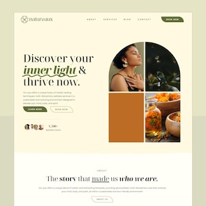 Natureaux Holistic Elementor PRO Template Kit for Wellness, Spa, Acupuncture or Yoga Studio Website