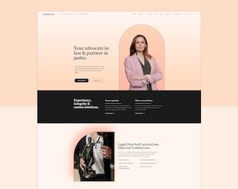 Loretta Law Elementor PRO Template Kit for Feminine Legal, Professional or Consultant Website