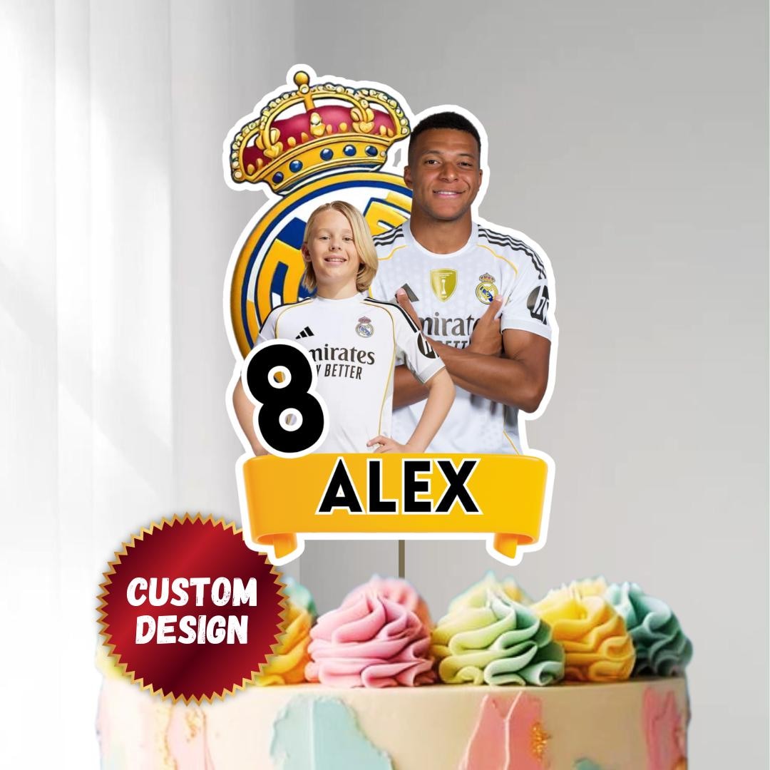 Mbappe Real Madrid Cake Topper: Kids Birthday Party (digital Download ...