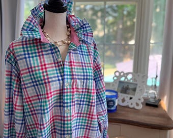 Repurposed Men’s TAILORBRYD Button Down Shirt with Ruffle Collar – Men's Large