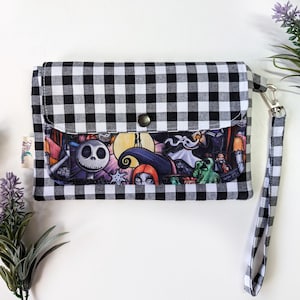 cartera de mano, edición Pesadilla antes de Navidad, bolso de mano, regalos originales, monedero Tim Burton, bolso de mano con 4 bolsillos