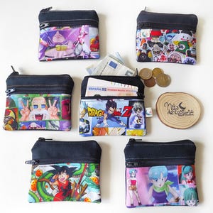 monedero monedas tarjetero, edición Dragon Ball, monedero doble cremallera, cartera bolsillo, monedero Dragon Ball, cartera Dragon Ball