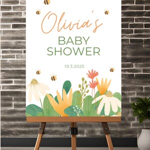 Babyparty Willkommensschild | Druckbare Digitale Willkommenstafel | Personalisiertes Babyparty-Zeichen | Sofortdownload | Bearbeitbares Baby Shower Decor