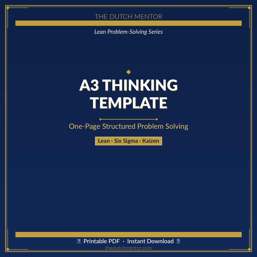 A3 Thinking Template PDF | Lean Problem Solving One-pager Worksheet for ...