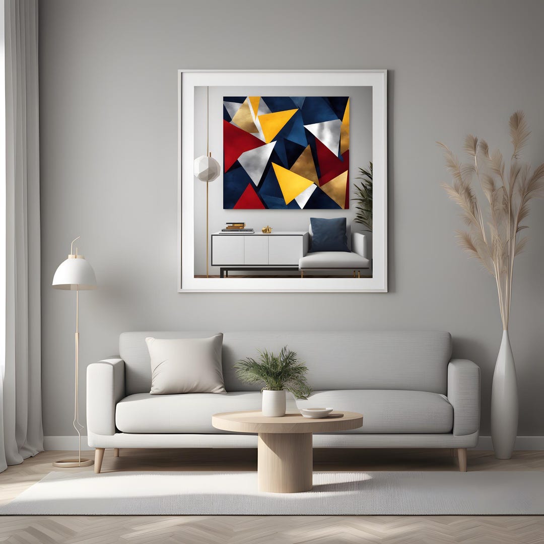 Abstract Geometric Art With Bold Colors and a Unique Frame-in-frame ...