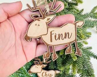 Custom Reindeer Christmas Ornament |  Personalized Reindeer | Amusing Reindeer Ornament