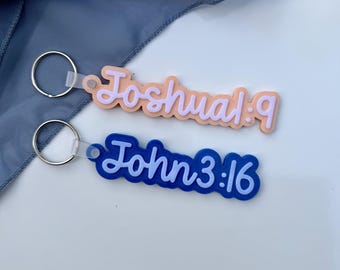 Custom 3D Printed Bible Verse Keychain | Personalized Keychian