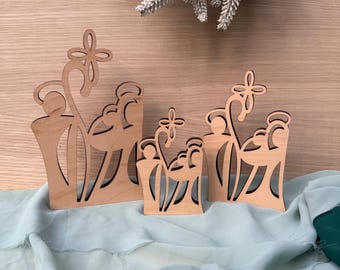 Simple Wooden Nativity Decoration