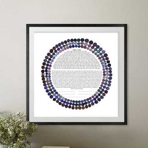 Ketubah Art THREE RING Jewish marriage certificate commitment ceremony wedding vows paper anniversary ketubah modern image 1