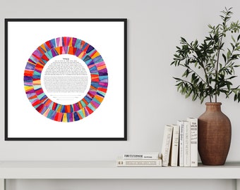 Ketubah Art || KALEIDOSCOPE || Jewish marriage certificate || commitment ceremony || wedding vows || paper anniversary || ketubah modern