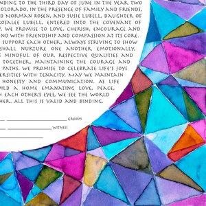 Ketubah Art ORIGAMI Jewish marriage certificate commitment ceremony wedding vows paper anniversary ketubah modern image 4