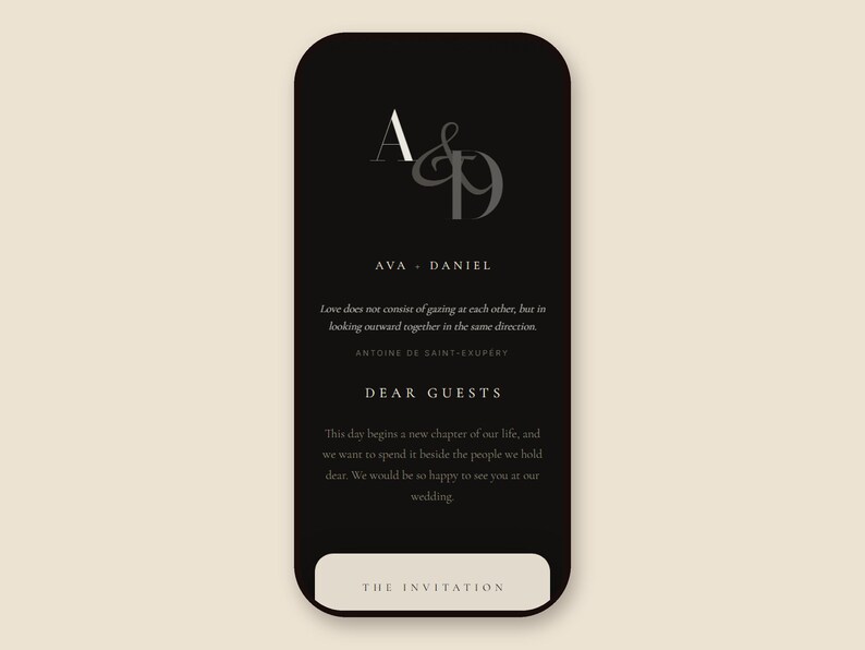 Photo Wedding Invitation Website | Interactive Digital Invite with RSVP, Countdown | Your Portrait Full Screen, Modern image 2