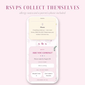 Invitación de cumpleaños de unicornio interactiva / Invitación digital personalizada con confirmación de asistencia y cuenta regresiva / Tema de unicornio floral rosa imagen 4