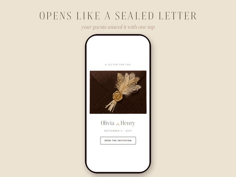 Interaktive Website für Hochzeitseinladungen | Personalisierte digitale Einladung mit Antwortmöglichkeit, Countdown und Fotogalerie | Elegantes, dunkles botanisches Design Bild 2
