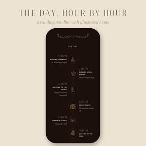 Interaktive Website für Hochzeitseinladungen | Personalisierte digitale Einladung mit Antwortmöglichkeit, Countdown und Fotogalerie | Elegantes, dunkles botanisches Design Bild 4