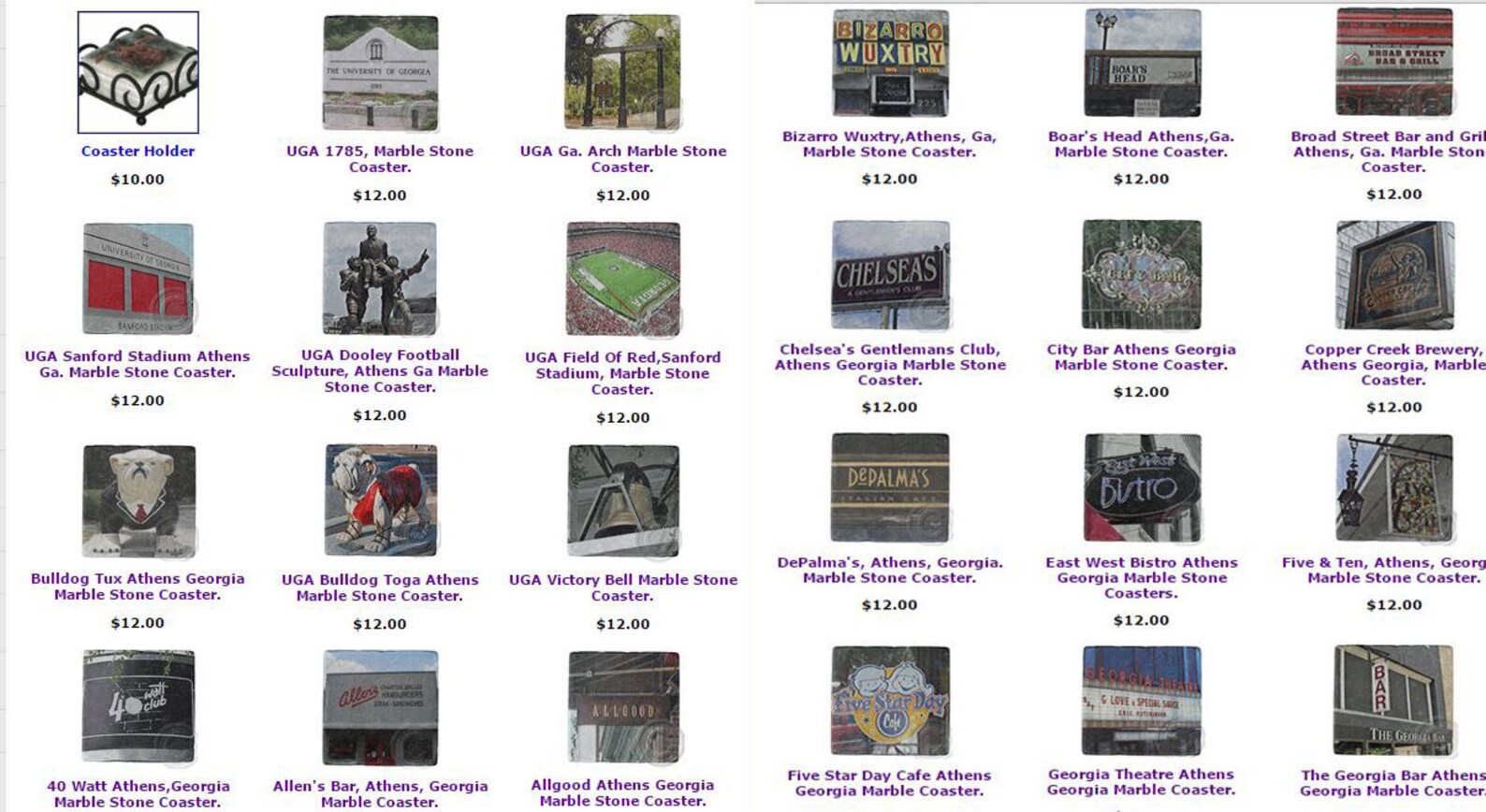 The Grit Athens UGA the Grit Coaster Athens Etsy