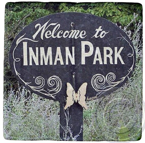 Inman Park Welcome Sign Atlanta Marble Stone Coaster. Mix and | Etsy
