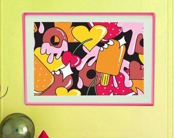 Summer Funk Muster Print Wanddekoration