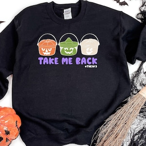Boo Bucket Halloween Sweatshirt, Take Me Back to the 90s Vintage Halloween Happy Meal Bucket Sweater,90&#39;s Nostalgic Halloween,Trick or Treat