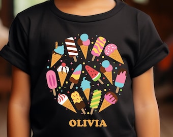 Ice Cream Shirt, Toddler Shirt, Ice Cream Lover Gift, Ice Cream Lover Shirt, Summer Kids Shirt, Personalized Shirt, Summer Shirt,Beach Shirt