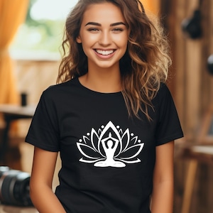 Lotus Flower Shirt, Breathe Shirt, Yoga Gift, Meditation T-Shirt, Spiritual Shirt, Yoga Outfit, Gift for Her,Women&#39;s Yoga Shirt,Flower Shirt