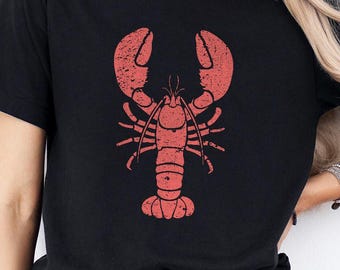 Nautical Ocean Lover Gift, Retro Lobster Tee, Summer Seaside Outfit, Vintage Lobster Shirt, Coastal T-Shirt Nautical T-Shirt, Ocean T-Shirt