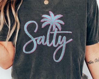 Summer Shirt,Salty Summer T-Shirt,Retro Summer, Summer Vibes Tee,Cute Summer Outfits for Women,Vacation Shirt,Trendy Beach Shirt,Beach Shirt