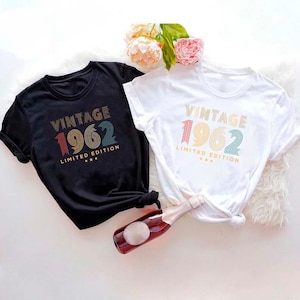 Vintage Limited Edition 1962 Shirt, 63rd Birthday Shirt,Born in 1962 Shirt,Est 1962 Birthday Shirt For Men Women,Gift for 1962 Birthdays Tee