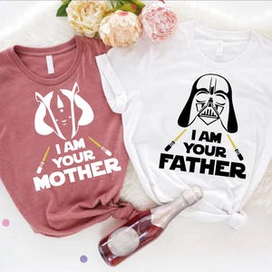 Disney Star Wars Mother And Father Couple Matching Shirt,Starwars Leia for Mom,Darth Vader Dad Shirt,Anakin and Padme,Star Wars Birthday Tee